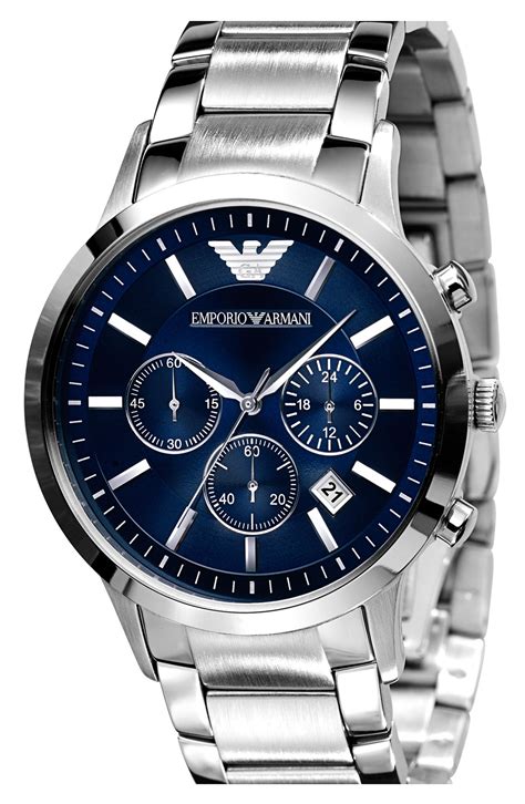 reloj emporio armani steel back tm 25 clon|emporio armani chronograph watch.